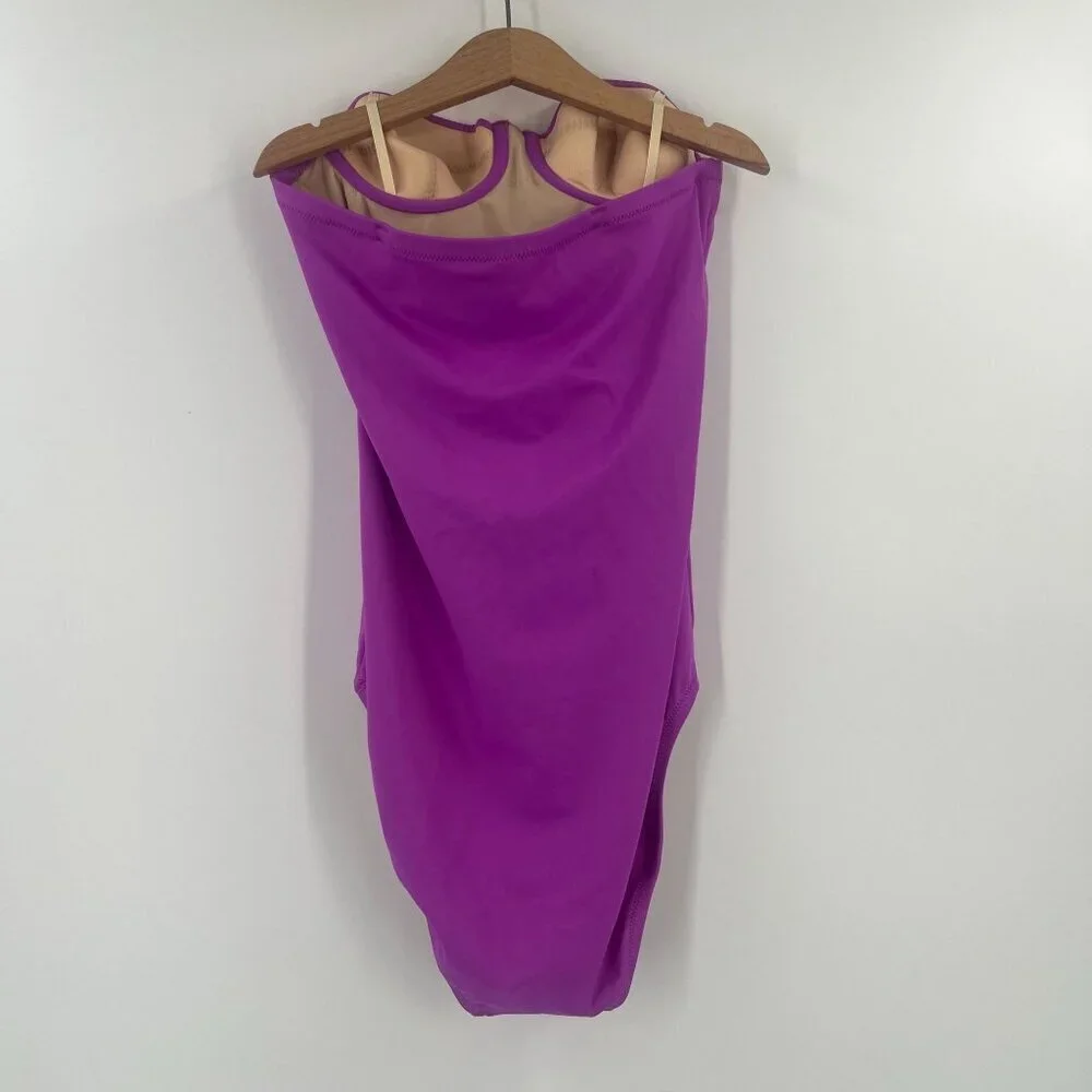 J. Crew Women Size 0 Long Purple Balconette One Piece Swimsuit‎